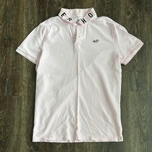 Hollister Men's Soft Pink Polo Shirt